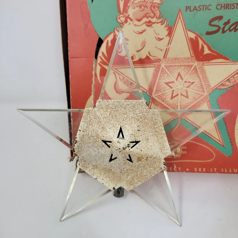 Vintage NOMA Plastic Christmas Star Tree Topper MCM Original Box
